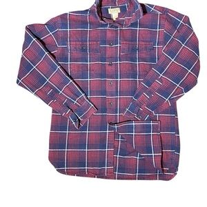 L.L.Bean Chamois Cloth – Legacy Fabric Heavyweight Ultra-Soft Plaid Shirt FLAW